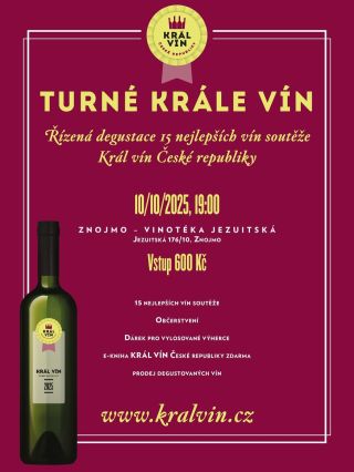 Degustace 15 nejlepších vín soutěže Král vín 2025 👑 Přijďte v pátek 10. října od 19:00 do naší vinotéky na Jezuitské...